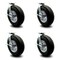 Service Caster 12 Inch Black Pneumatic Wheel Caster Swivel with Brakes 2 with Swivel Lock, 4PK SCC-100S3506-PNB-SLB-BSL-2-SLB-2 - alternate 1